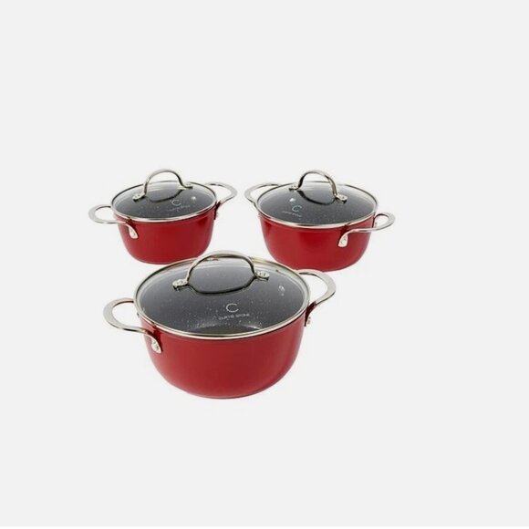 Curtis Stone 6-piece Dura-Pan+ Nesting Saucepan Set ( new with box) - Picture 1 of 7